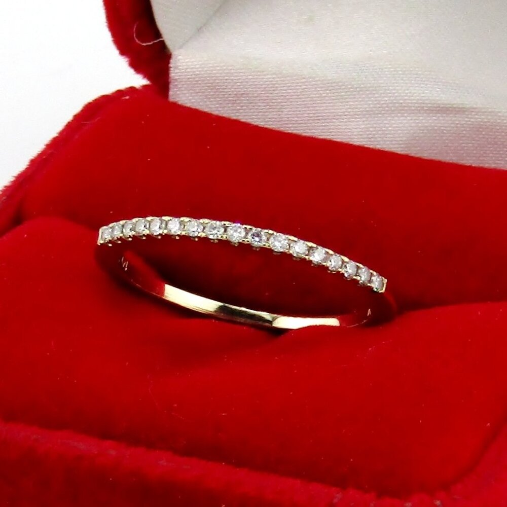 Natural Diamond Wedding Band Ring 14k Yellow Gold Sz 8 Genuine Real